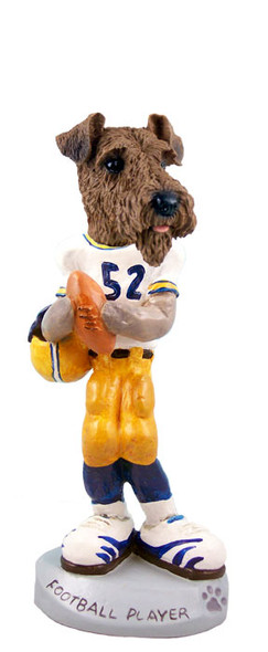 Dog Lover Hand-painted Figurine - Airedale Football Player Doogie Collectible From Conversation Concepts