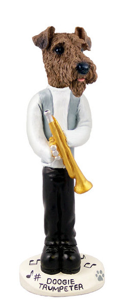 Dog Lover Hand-painted Figurine - Airedale Trumpeter Doogie Collectible From Conversation Concepts