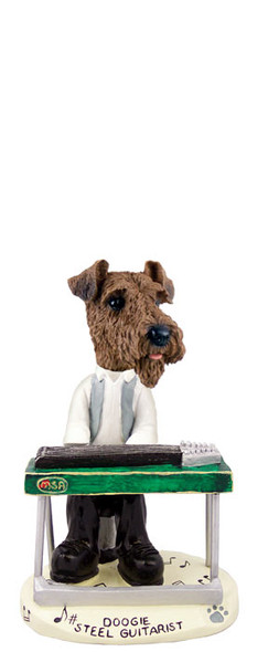 Dog Lover Hand-painted Figurine - Airedale Steel Guitarist Doogie Collectible From Conversation Concepts