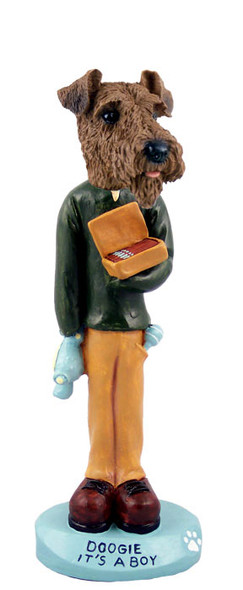 Dog Lover Doogie Collectible Figurine - Airedale It's A Boy From Conversation Concepts