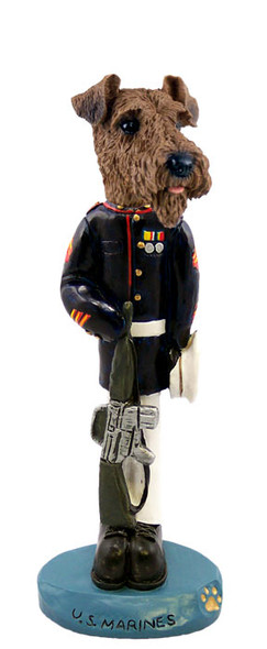 Dog Lover Doogie Collectible Figurine - Airedale U.s. Marines From Conversation Concepts
