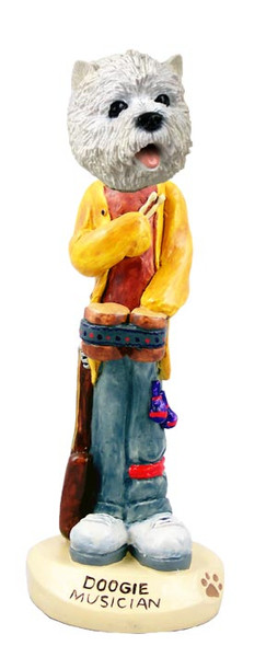 Dog Lover Hand-painted Figurine - West Highland Terrier Musician Doogie Collectible From Conversation Concepts