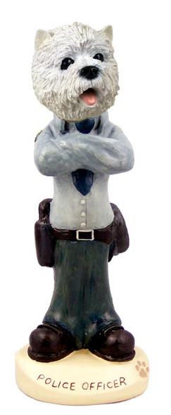 Dog Lover Hand-painted Figurine - West Highland Terrier Police Doogie Collectible From Conversation Concepts