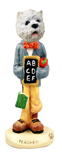 Dog Lover Hand-painted Figurine - West Highland Terrier Teacher Doogie Collectible From Conversation Concepts