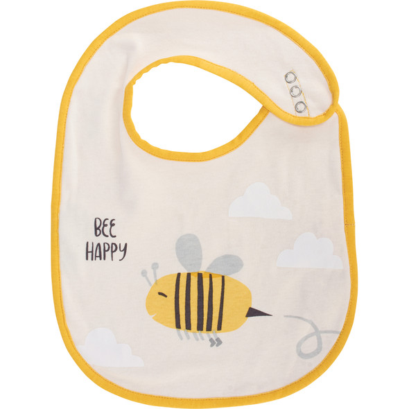 Set of 2 Cotton Baby Bivs - Bee Happy & Honeycomb Print Design from Primitives by Kathy