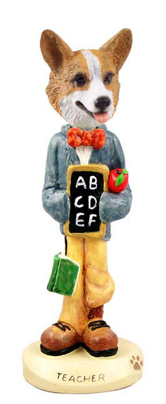 Dog Lover Hand-painted Figurine - Welsh Corgi Pembroke Teacher Doogie Collectible From Conversation Concepts