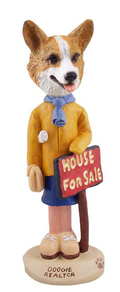 Dog Lover Hand-painted Figurine - Welsh Corgi Pembroke Realtor (female) Doogie Collectible From Conversation Concepts