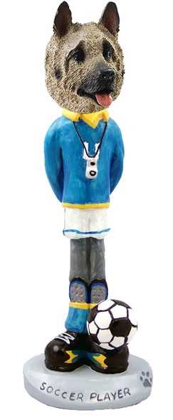 Dog Lover Hand-painted Figurine - Akita Fawn Soccer Doogie Collectible From Conversation Concepts