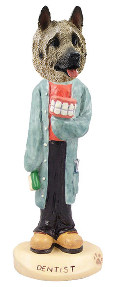 Dog Lover Hand-painted Figurine - Akita Fawn Dentist Doogie Collectible From Conversation Concepts