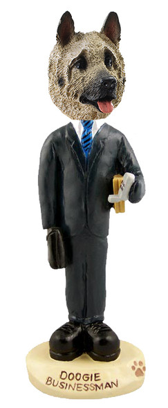 Dog Lover Hand-painted Figurine - Akita Fawn Businessman Doogie Collectible From Conversation Concepts