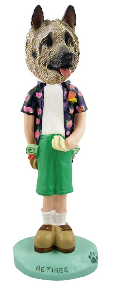 Dog Lover Hand-painted Figurine - Akita Fawn Retiree Doogie Collectible From Conversation Concepts