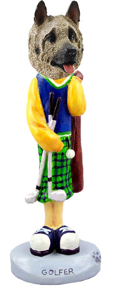 Dog Lover Doogie Collectible Figurine - Akita Fawn Golf From Conversation Concepts