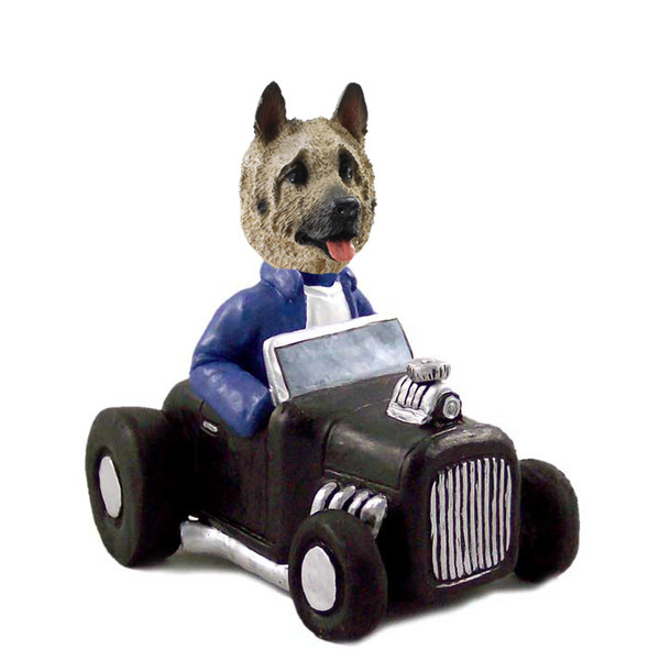 Dog Lover Hand-painted Figurine - Akita Fawn Hot Rod Doogie Collectible From Conversation Concepts