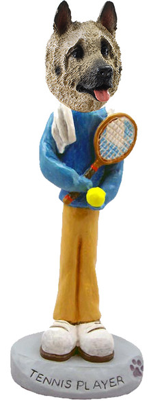 Dog Lover Hand-painted Figurine - Akita Fawn Tennis Player Doogie Collectible From Conversation Concepts
