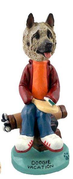 Dog Lover Doogie Collectible Figurine - Akita Fawn Vacation From Conversation Concepts