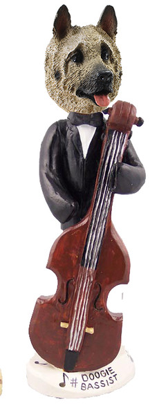 Dog Lover Hand-painted Figurine - Akita Fawn Bassist Doogie Collectible From Conversation Concepts