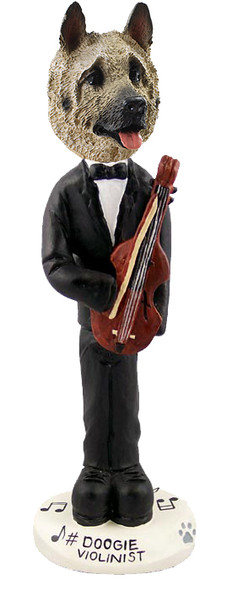 Dog Lover Hand-painted Figurine - Akita Fawn Violinist Doogie Collectible From Conversation Concepts