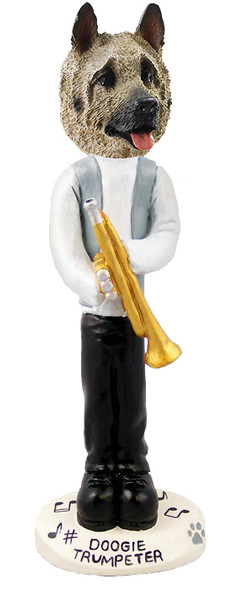 Dog Lover Hand-painted Figurine - Akita Fawn Trumpeter Doogie Collectible From Conversation Concepts
