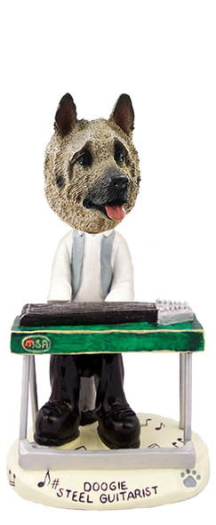 Dog Lover Hand-painted Figurine - Akita Fawn Steel Guitarist Doogie Collectible From Conversation Concepts