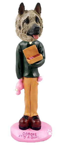 Dog Lover Hand-painted Figurine - Akita Fawn It's A Girl Doogie Collectible From Conversation Concepts