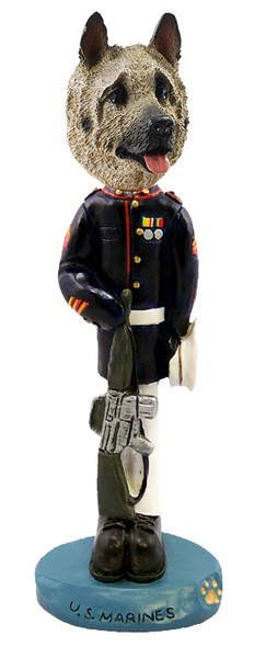Dog Lover Doogie Collectible Figurine - Akita Fawn U.s. Marines From Conversation Concepts