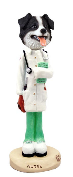 Dog Lover Hand-painted Figurine - Border Collie Nurse Doogie Collectible From Conversation Concepts
