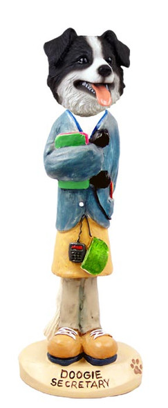 Dog Lover Hand-painted Figurine - Border Collie Secretary Doogie Collectible From Conversation Concepts
