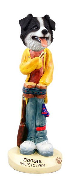 Dog Lover Doogie Collectible Figurine - Border Collie Musician From Conversation Concepts