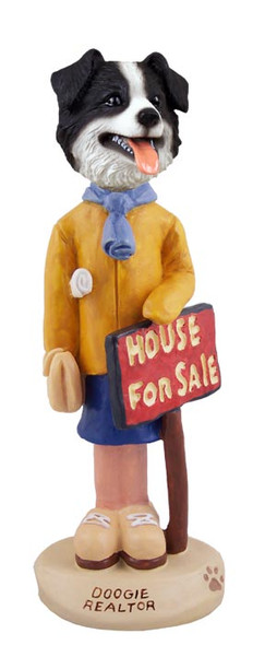 Dog Lover Hand-painted Figurine - Border Collie Realtor (female) Doogie Collectible From Conversation Concepts