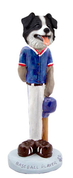 Dog Lover Hand-painted Figurine - Border Collie Baseball Player Doogie Collectible From Conversation Concepts