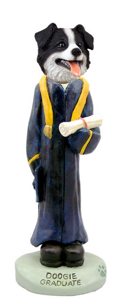 Dog Lover Doogie Collectible Figurine - Border Collie Graduate From Conversation Concepts