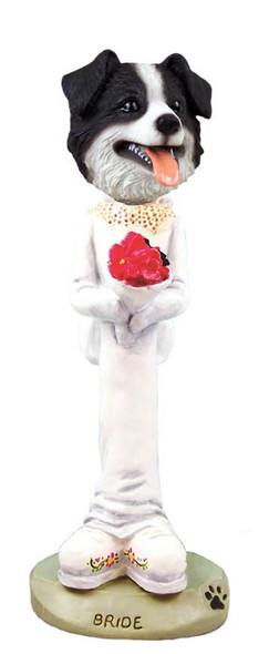 Dog Lover Hand-painted Figurine - Border Collie Bride Doogie Collectible From Conversation Concepts