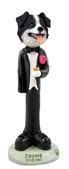 Dog Lover Hand-painted Figurine - Border Collie Groom Doogie Collectible From Conversation Concepts