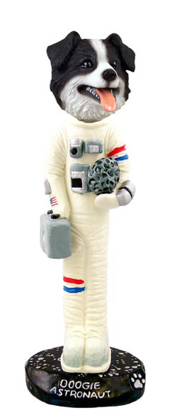 Dog Lover Hand-painted Figurine - Border Collie Astronaut Doogie Collectible From Conversation Concepts