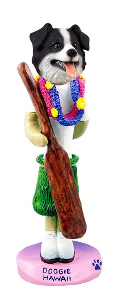 Dog Lover Doogie Collectible Figurine - Border Collie Hawaii From Conversation Concepts