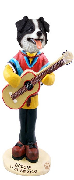 Dog Lover Hand-painted Figurine - Border Collie Viva Mexico Doogie Collectible From Conversation Concepts