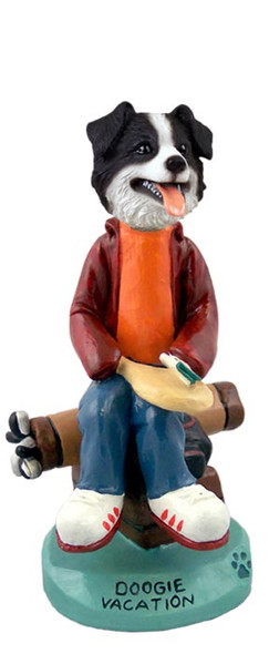 Dog Lover Doogie Collectible Figurine - Border Collie Vacation From Conversation Concepts