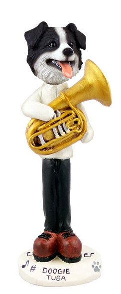 Dog Lover Doogie Collectible Figurine - Border Collie Tuba From Conversation Concepts