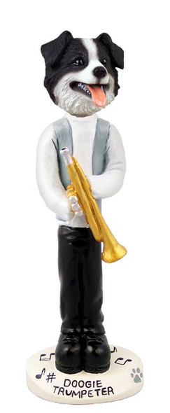 Dog Lover Hand-painted Figurine - Border Collie Trumpeter Doogie Collectible From Conversation Concepts