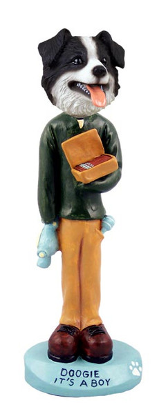 Dog Lover Doogie Collectible Figurine - Border Collie It's A Boy From Conversation Concepts