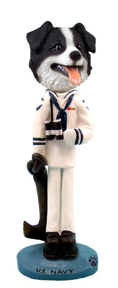 Dog Lover Hand-painted Figurine - Border Collie U.s. Navy Doogie Collectible From Conversation Concepts