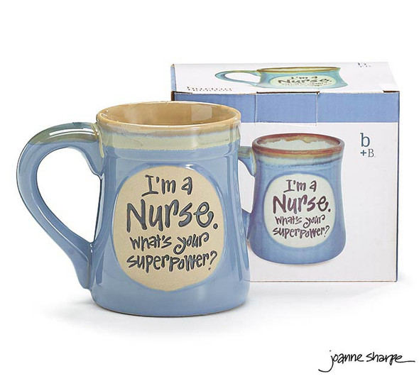 I'm A Nurse What's Your Superpower? Porcelain Coffee Mug 18 Oz from Burton & Burton