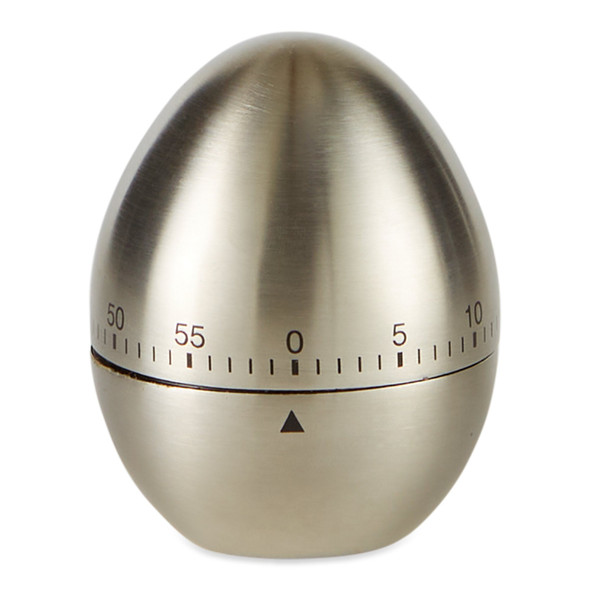 Brushed Chrome Egg Shaped Kitchen Timer 3 In x 2.5 In from Design Imports