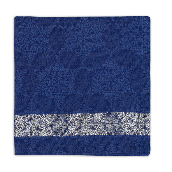 Blue & White Starflakes Jacquard Cotton Table Napkin 20x20 from Design Imports