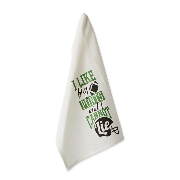 Football Themed I Like Big Punts & I Cannot Lie Cotton Printed Kitchen Dish Towel 18x28 from Design Imports
