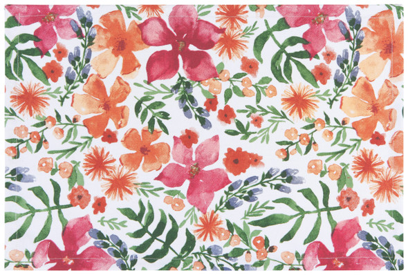 Colorful Watercolor Floral Print Cotton Table Placemat 12x18 from Now Designs