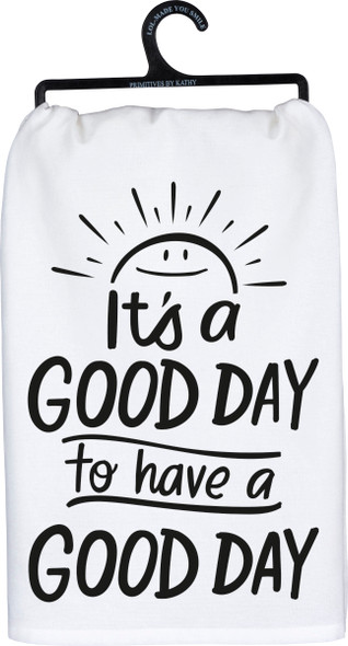 It's A Good Day To Have A Good Day Cotton Dish Towel 28x28 from Primitives by Kathy