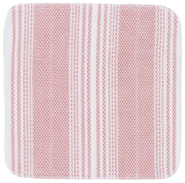 Set of 3 Red & White Double Duty Scrub It Cotton Kitchen Dishcloths 10x10 from Now Designs