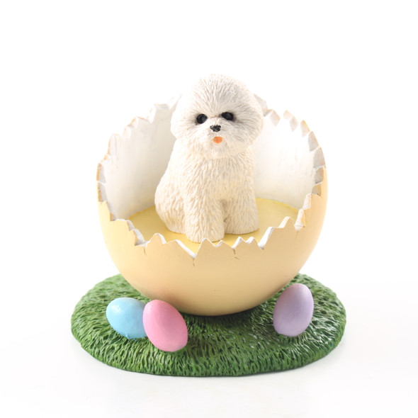 Dog Lover Hand-painted Figurine - Bichon Frise Easter Egg From Conversation Concepts