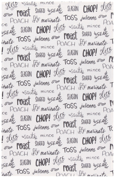 Set of 2 Cotton Floursack Kitchen Dish Towels - Kitchen Themed Words - 20 Inch x 30 Inch from Now Designs